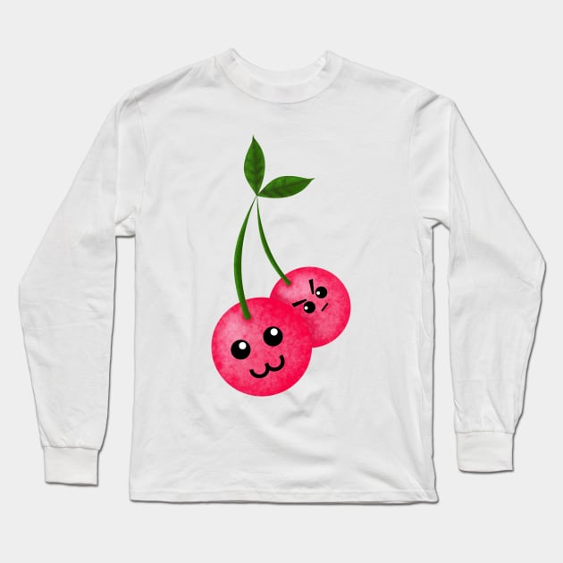 Cute Kawaii Cherries Long Sleeve T-Shirt by MarYouLi